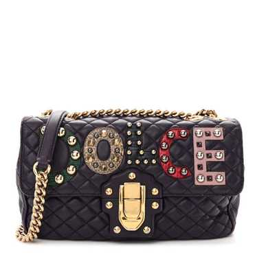 DOLCE GABBANA Lambskin Watersnake Embellished Luc… - image 1