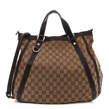 GUCCI Monogram Medium Abbey Convertible Brown