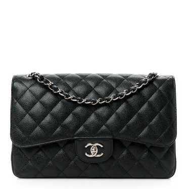 CHANEL Caviar Quilted Jumbo Double Flap Black - image 1