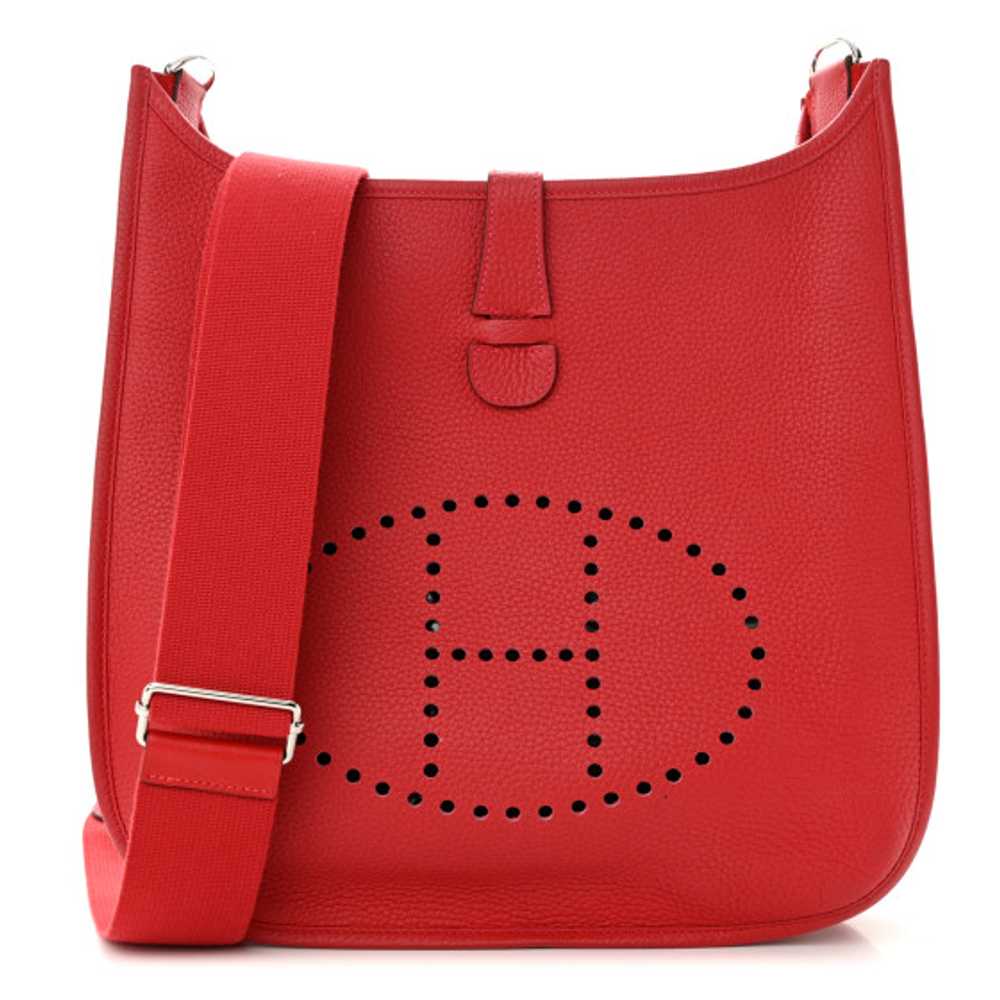 HERMES Taurillon Clemence Evelyne III GM Rouge Ca… - image 1