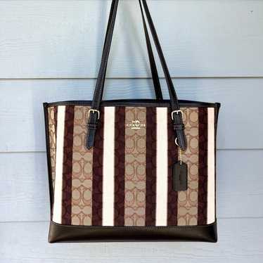 COACH Mollie Tote In Signature Jacquard With Stri… - image 1