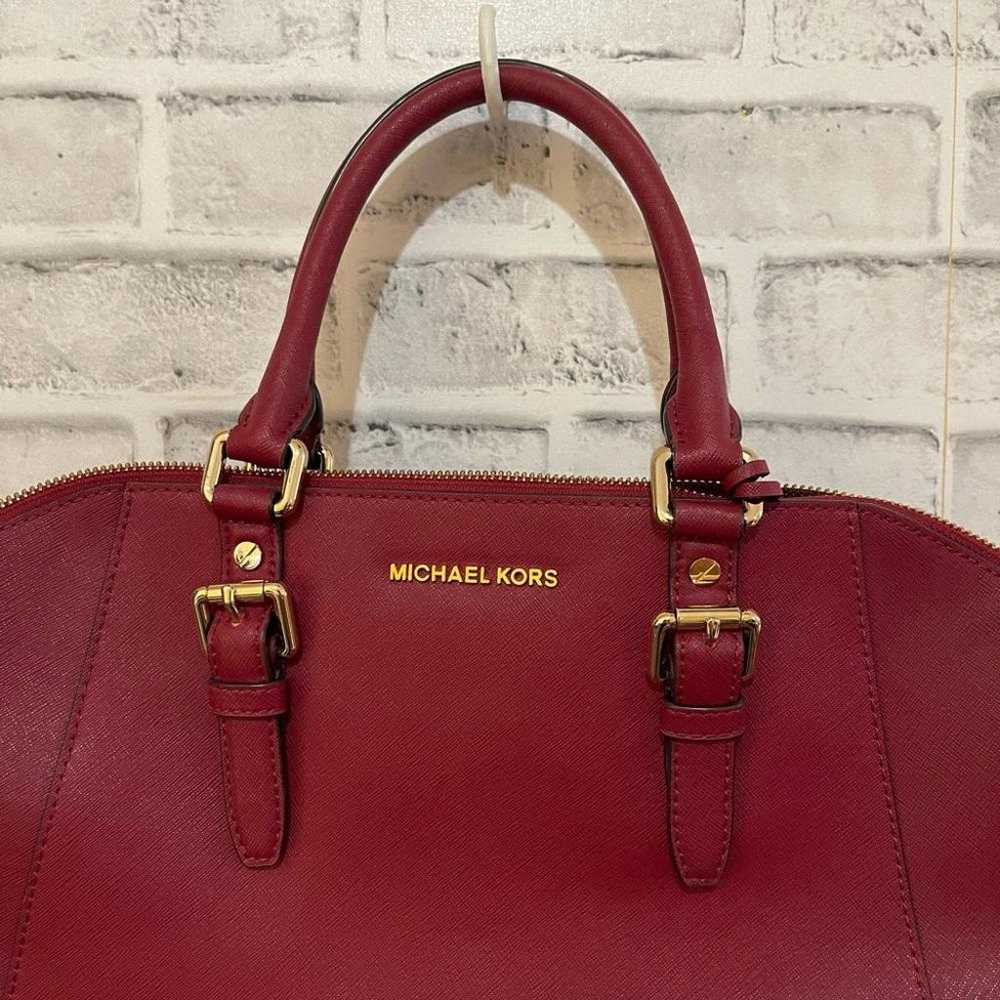 Michael Kors Ciara Large Saffiano Leather Red Sat… - image 4