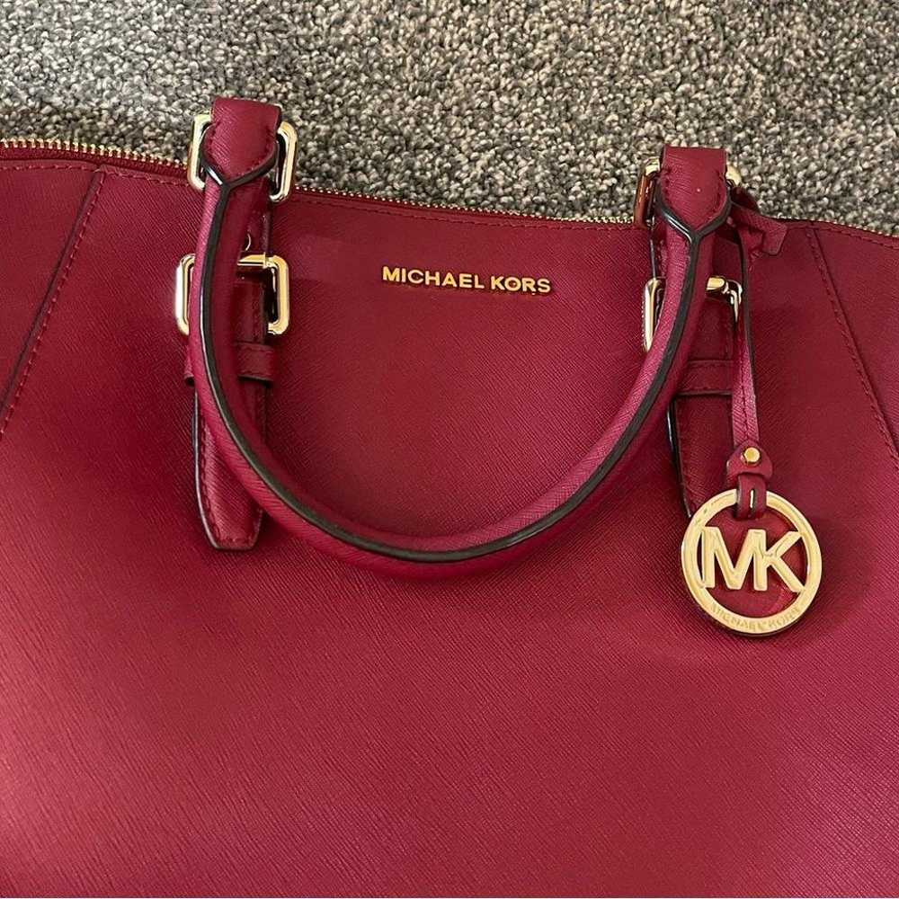 Michael Kors Ciara Large Saffiano Leather Red Sat… - image 6