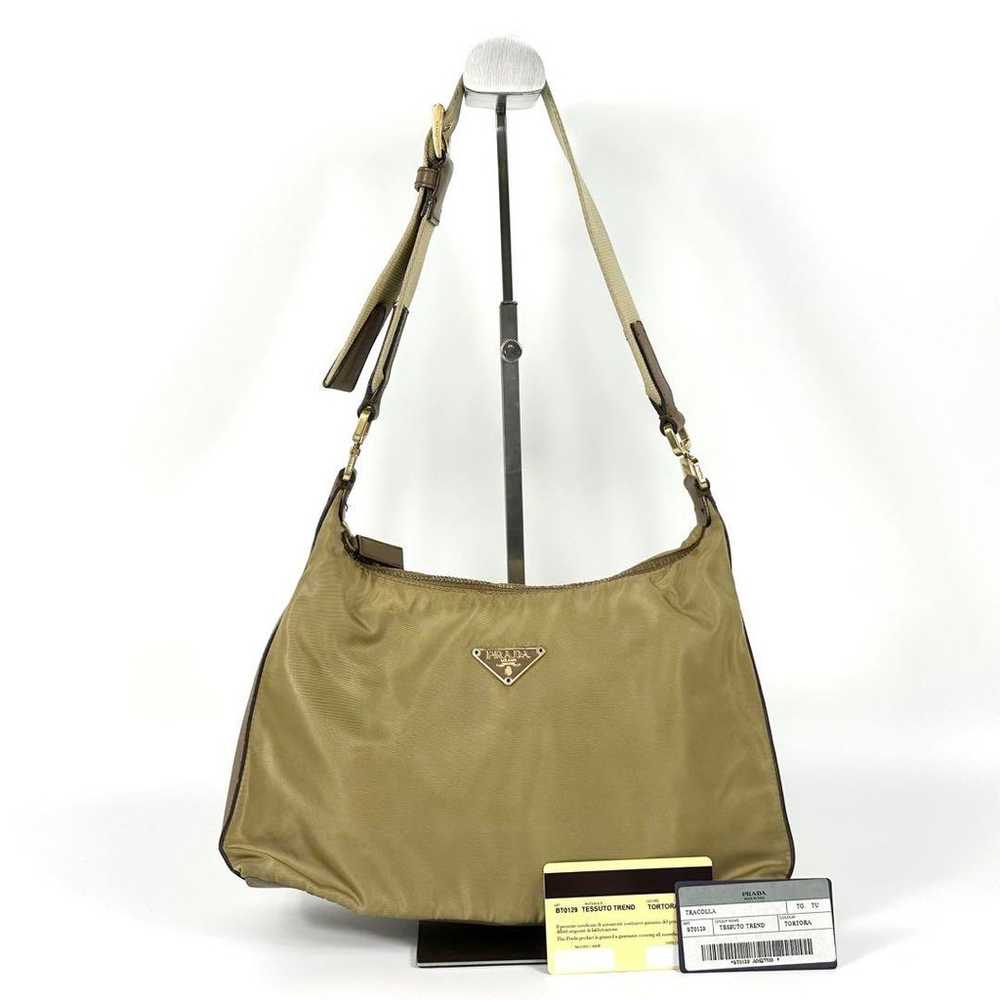 PRADA one-shoulder bag with triangle logo in leat… - image 1