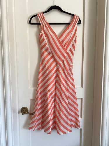 Giorgio Armani Herringbone striped peach dress (42