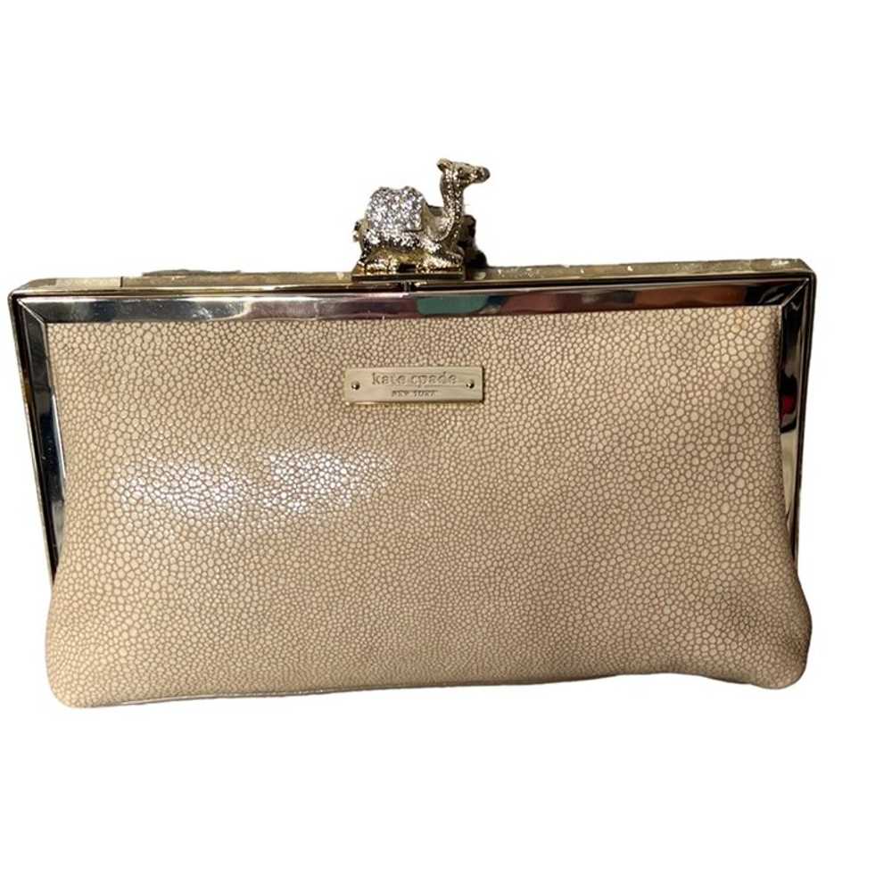 KATE SPADE Queen of the Nile Pave Camel Clutch NW… - image 1