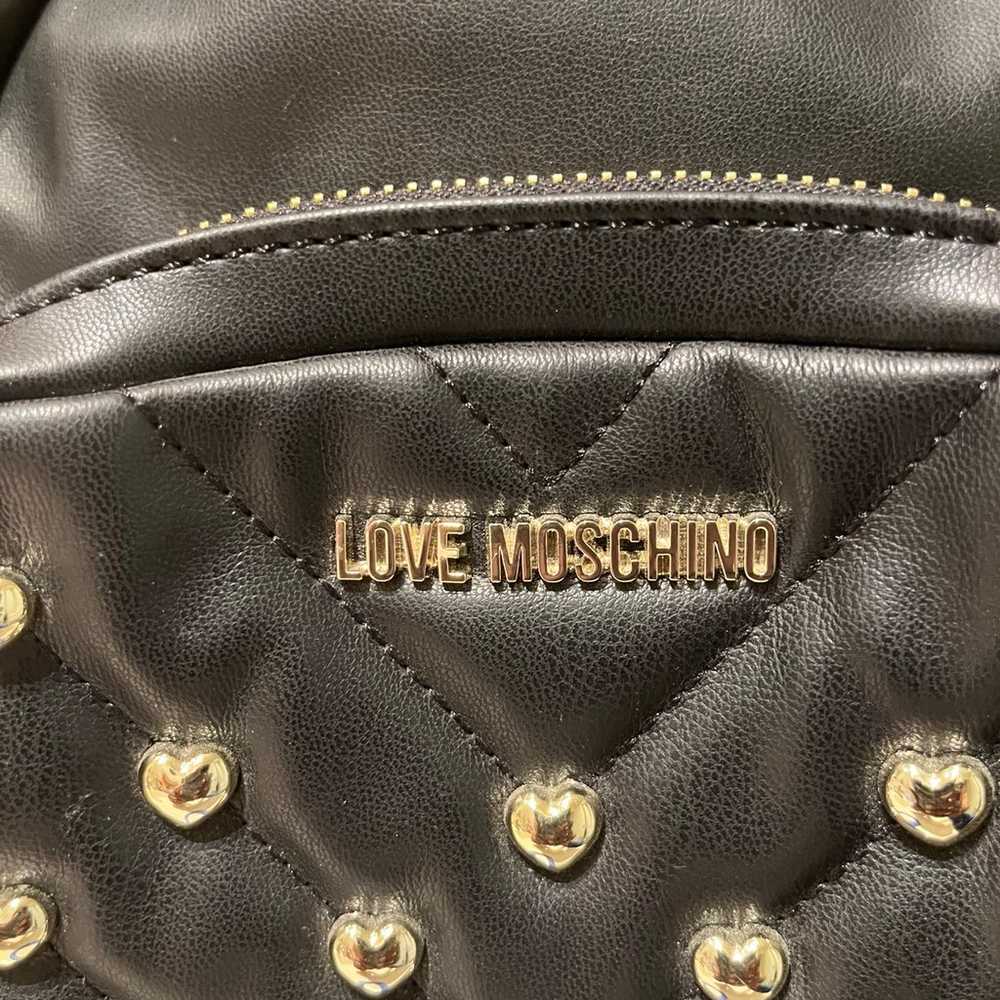 NWT love Moschino Studded Heart quilted Backpack - image 2