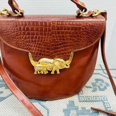 Vintage 1996 "Sasha" Faux Croc Leather Elephant P… - image 1