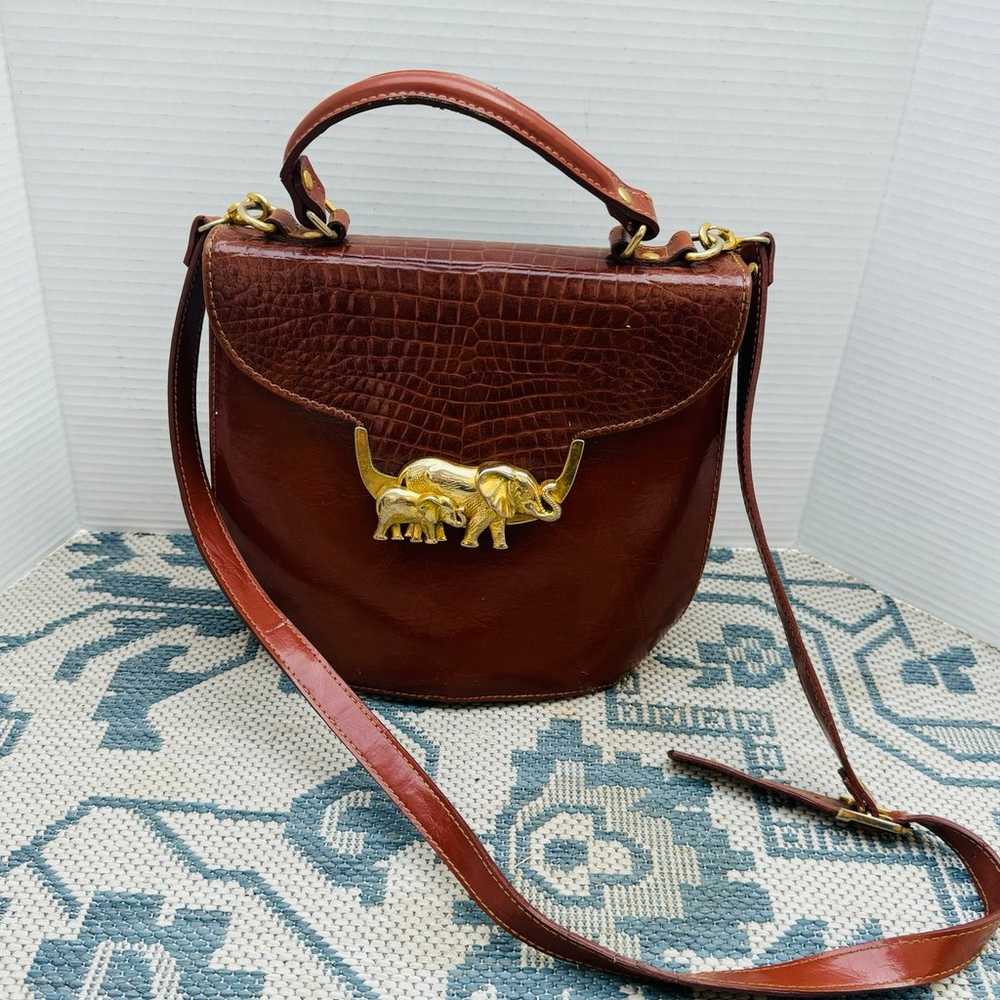 Vintage 1996 "Sasha" Faux Croc Leather Elephant P… - image 2