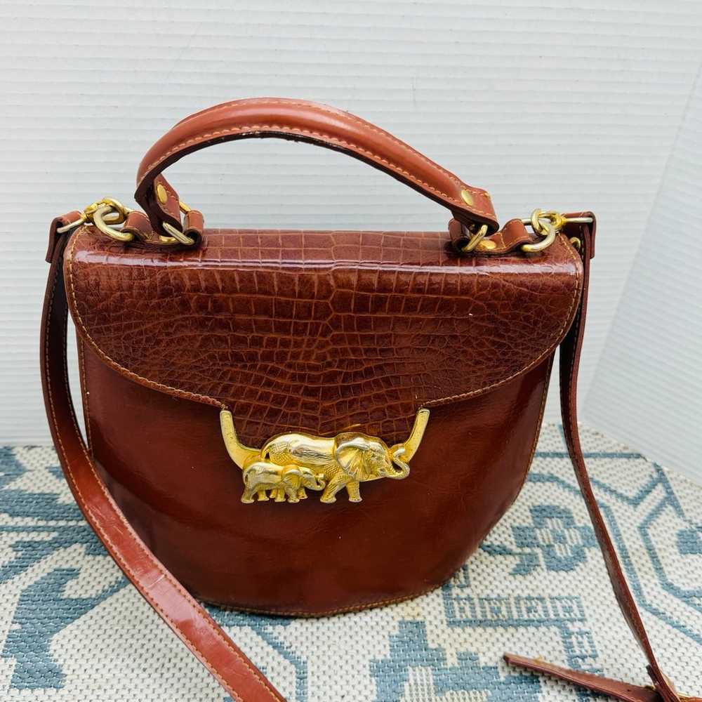 Vintage 1996 "Sasha" Faux Croc Leather Elephant P… - image 3