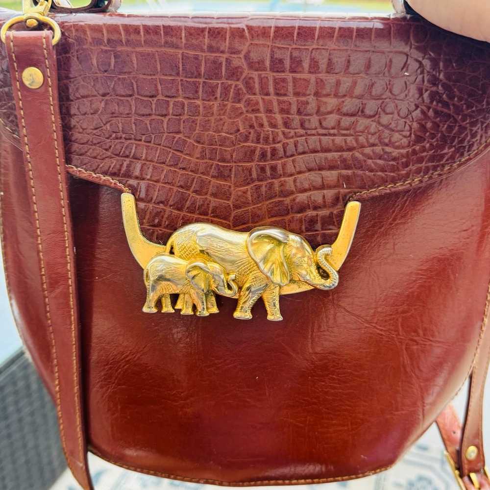 Vintage 1996 "Sasha" Faux Croc Leather Elephant P… - image 8