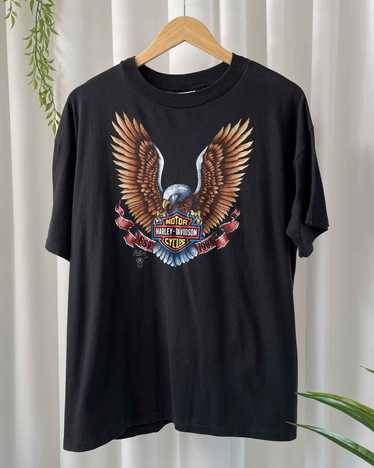 80s Harley Davidson 3-D Emblem Maui T-Shirt | L