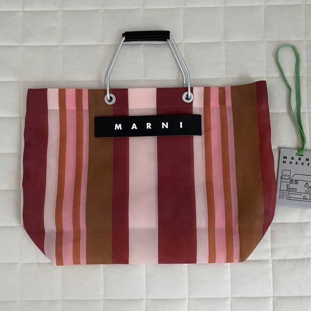 Marni Flower Cafe Stripe Bag Indian Red Excellent… - image 2