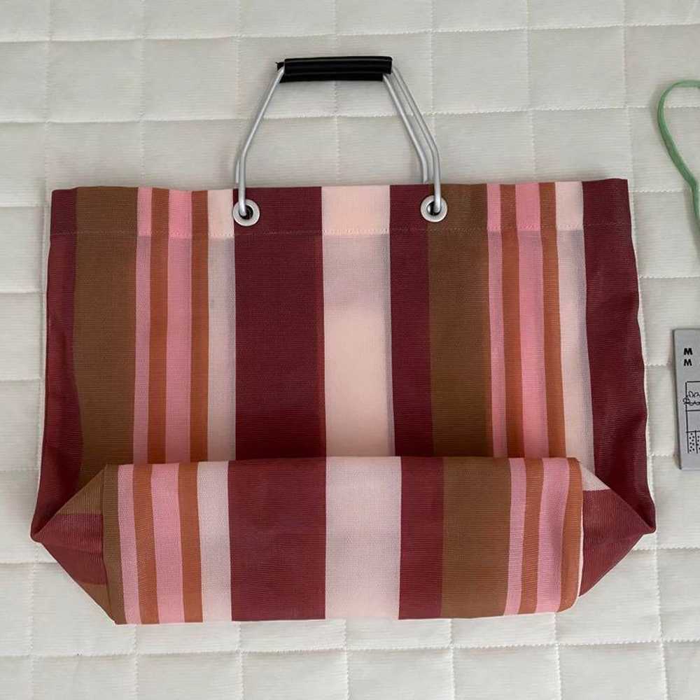 Marni Flower Cafe Stripe Bag Indian Red Excellent… - image 3