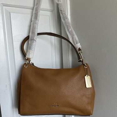 NWOT COACH MIA Light Brown LEATHER Crossbody Shou… - image 1