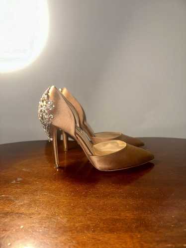 Badgley Mischka Satin Embellished Heels