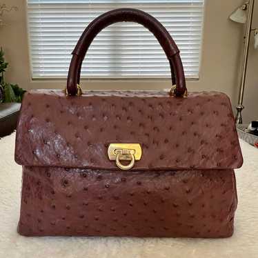 Genuine Ostrich Skin Leather Bag