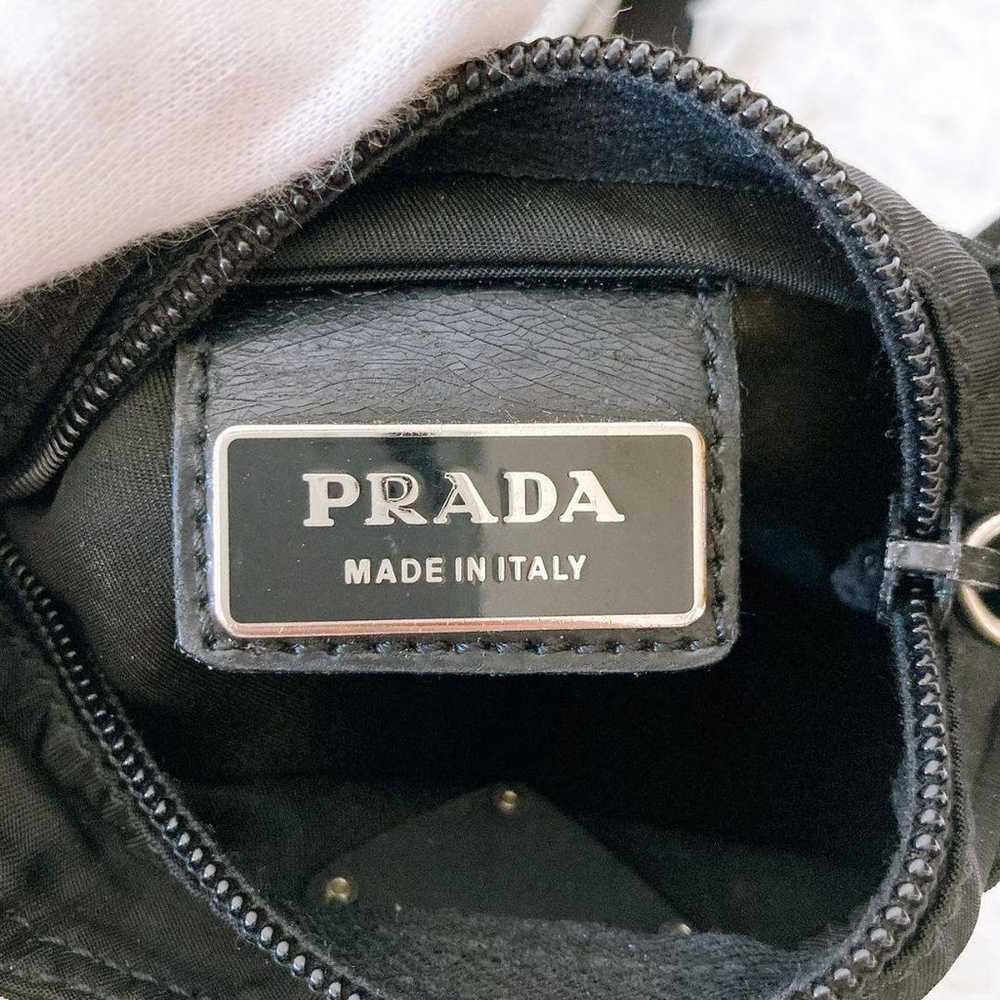 Prada black shoulder bag with triangle logo, satc… - image 10