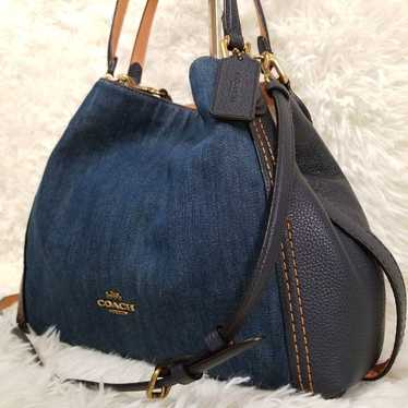 COACH Coach Edie Denim 2-way Shoulder Bag 67333 - image 1