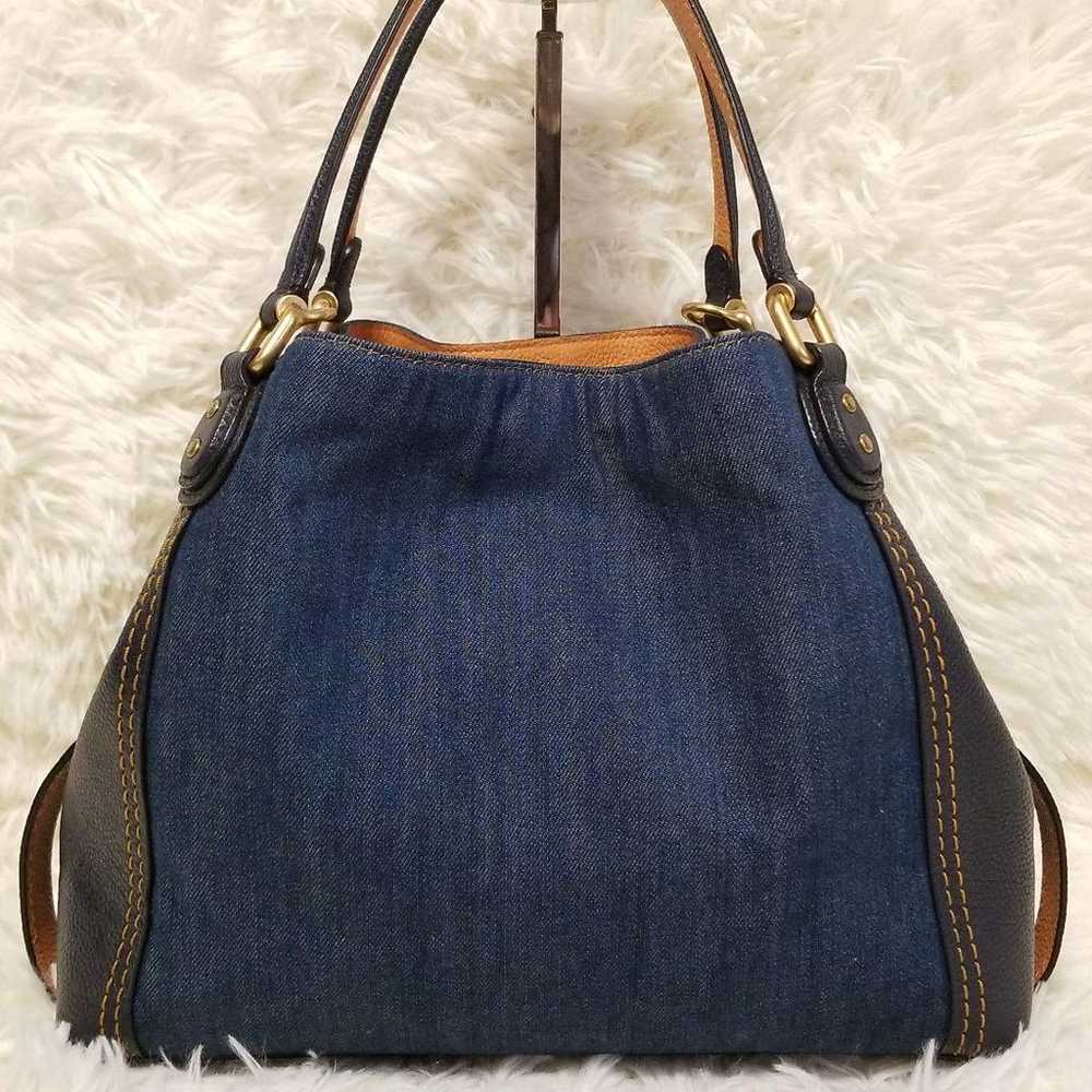 COACH Coach Edie Denim 2-way Shoulder Bag 67333 - image 3