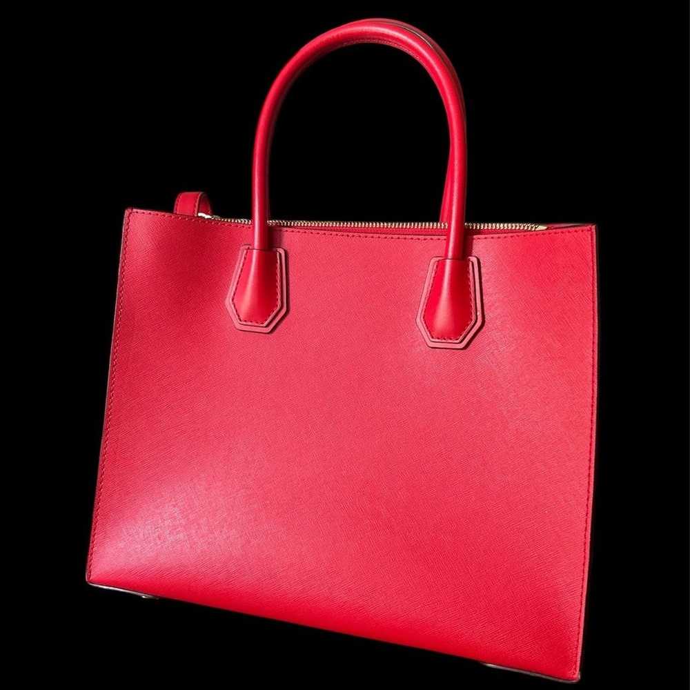 NWOT • Michael Kors Bright Red Leather Mercer Pur… - image 3