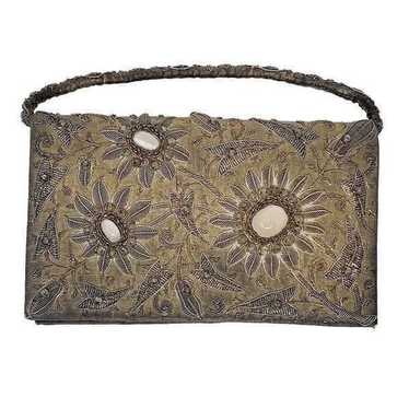 Silk Emporium Gold Silver Silk Clutch VTG 50s As … - image 1