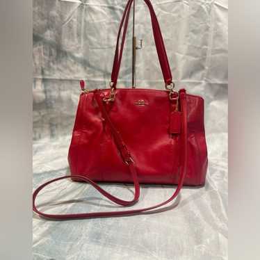 Coach Christie Red Leather Handbag - image 1