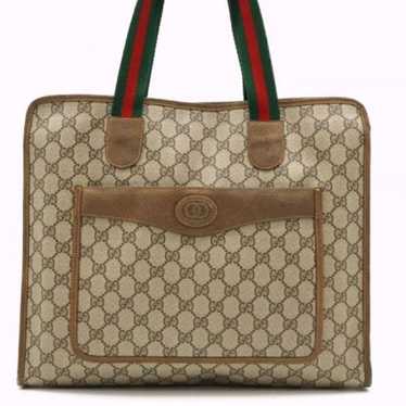 GUCCI GG Plus PVC Leather Tote Bag