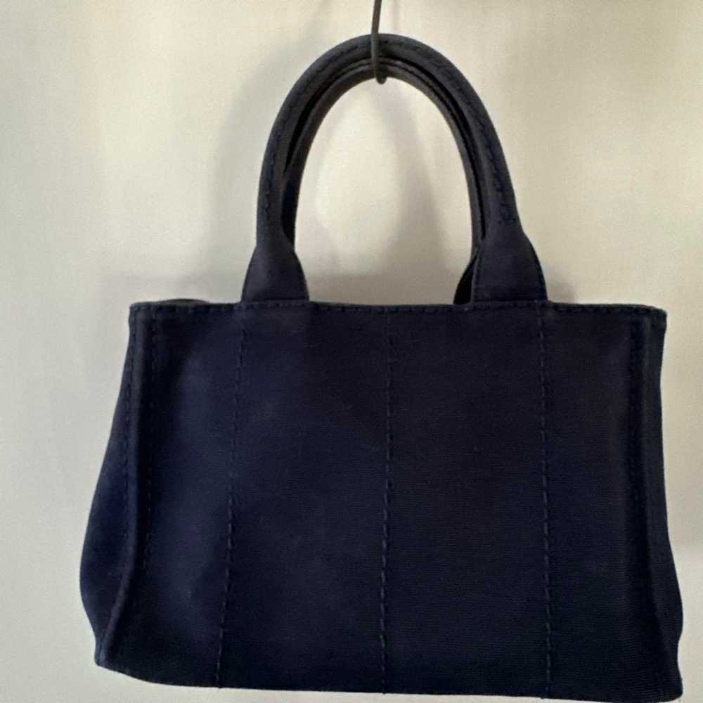 PRADA tote bag in navy canvas. - image 2