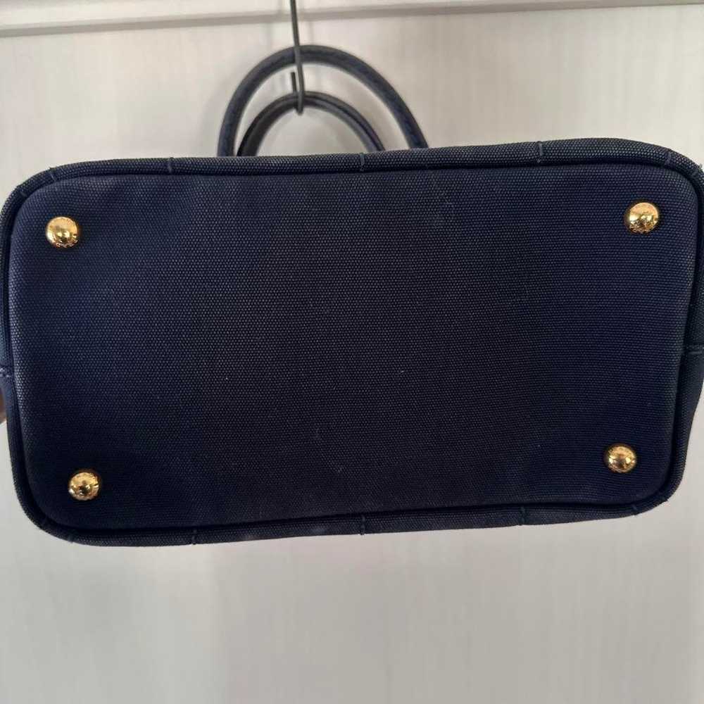 PRADA tote bag in navy canvas. - image 3