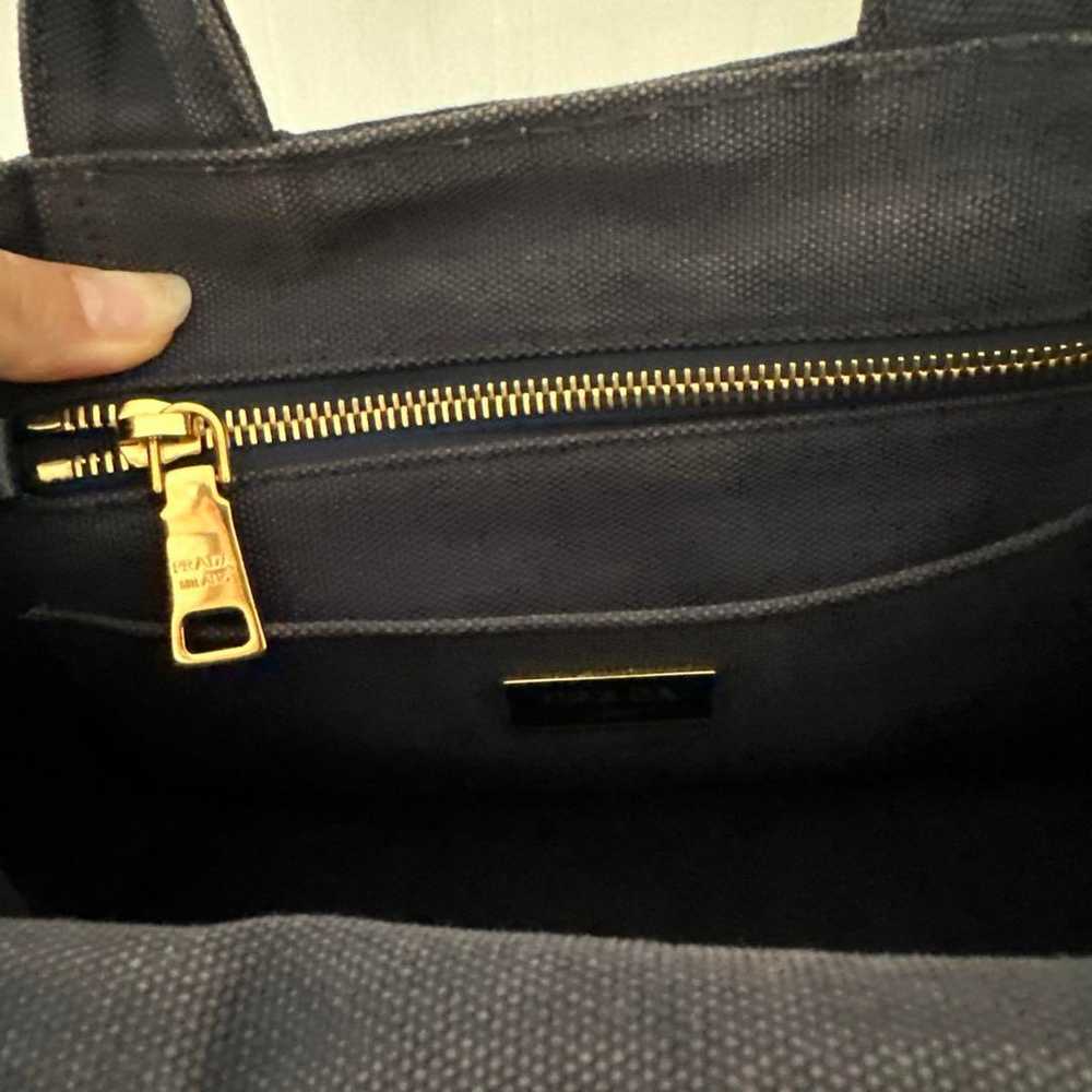 PRADA tote bag in navy canvas. - image 6