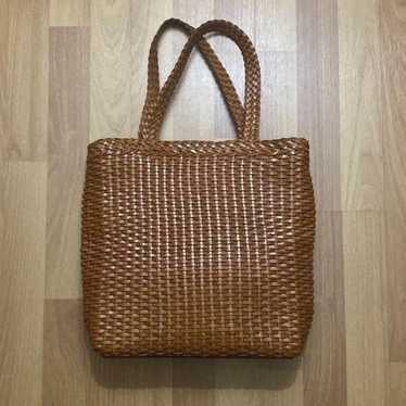 FALOR Le Borse Brown Hand Woven Leather Large Sho… - image 1