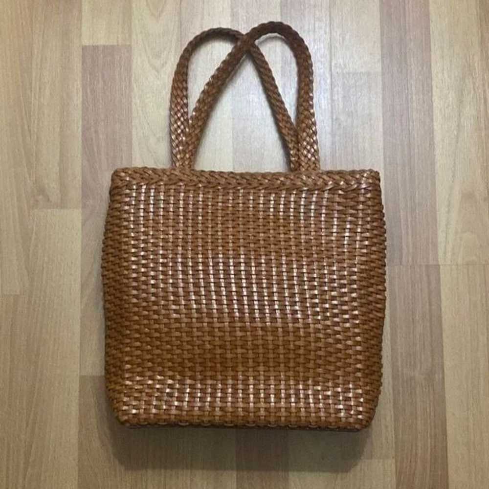 FALOR Le Borse Brown Hand Woven Leather Large Sho… - image 3