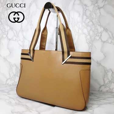 01 GUCCI Sherry Line Tote Bag Handbag Shoulder Bag - image 1