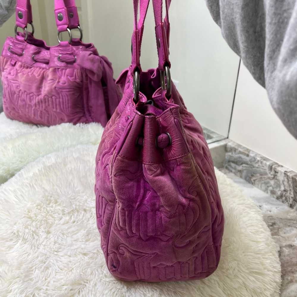 Vintage Juicy Couture Bag Hot Pink Maroon Velour - image 3