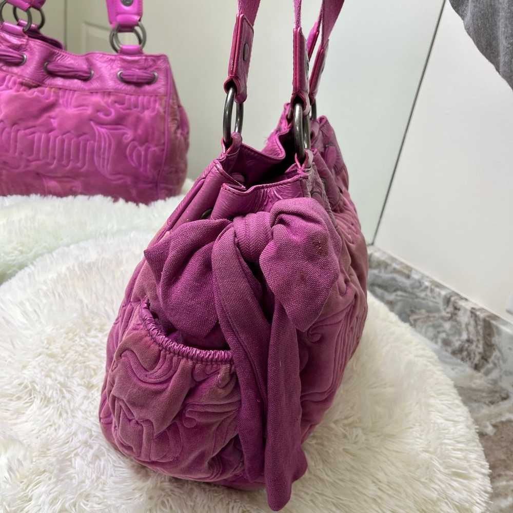 Vintage Juicy Couture Bag Hot Pink Maroon Velour - image 4