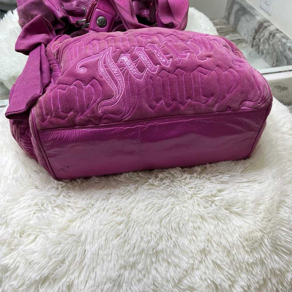 Vintage Juicy Couture Bag Hot Pink Maroon Velour - image 5