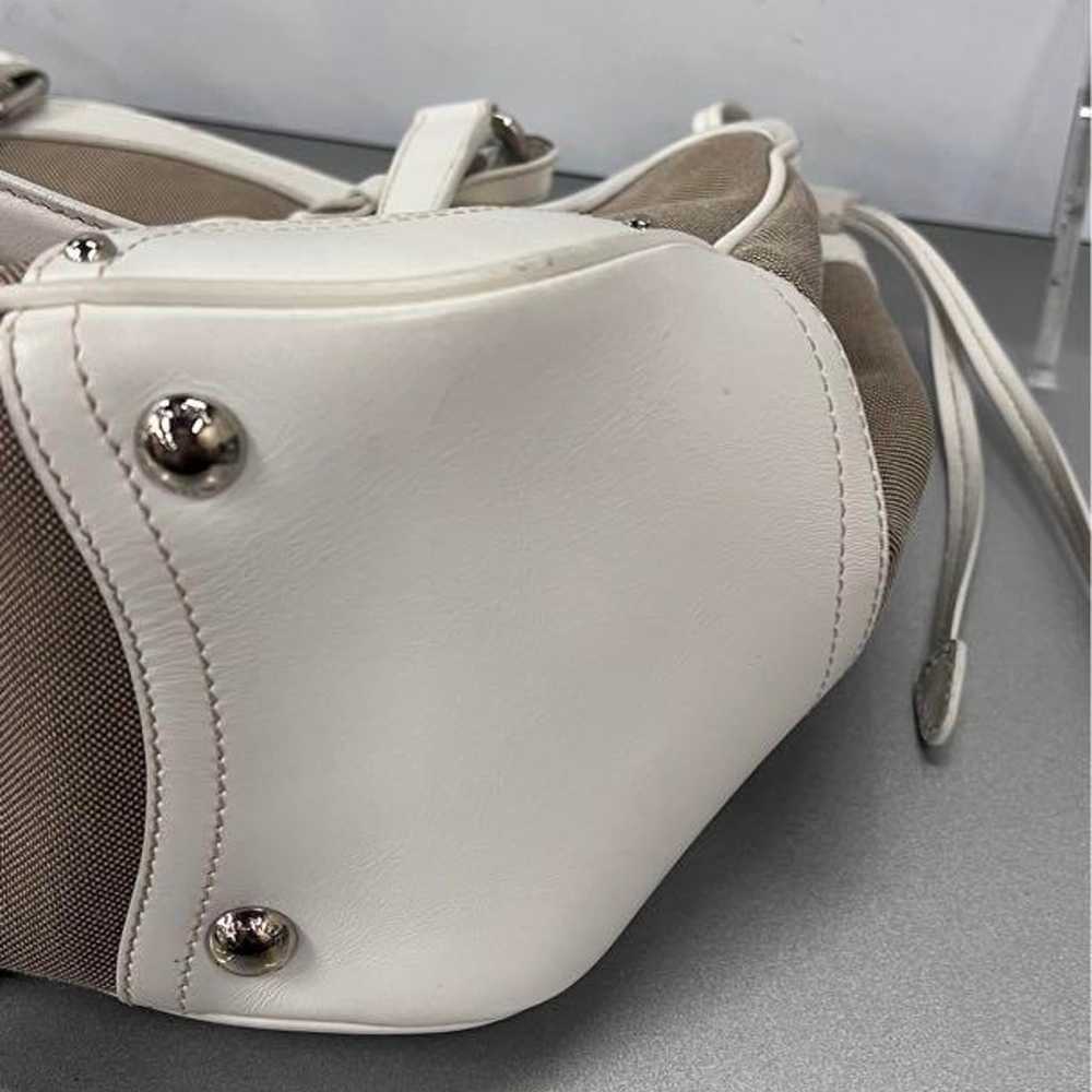 Prada Jacquard Leather Handbag Beige White - image 10