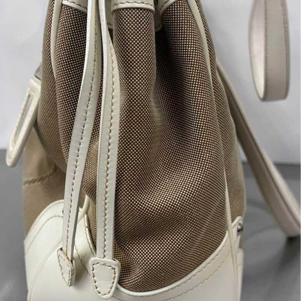 Prada Jacquard Leather Handbag Beige White - image 4