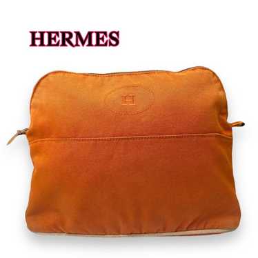 HERMES Bolide Pouch MM Orange Makeup Pouch