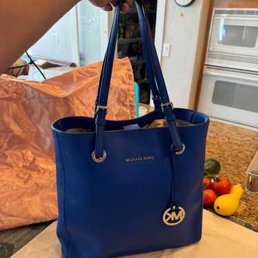 Michael Kors Blue  Shoulder Bag/Tote Bag With Silv