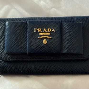 Prada saffiano black leather key holder - image 1