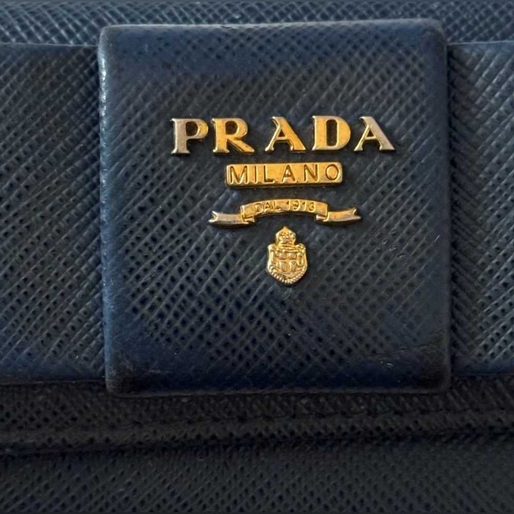 Prada saffiano black leather key holder - image 2