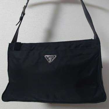 PRADA Leather Nylon Shoulder Bag.