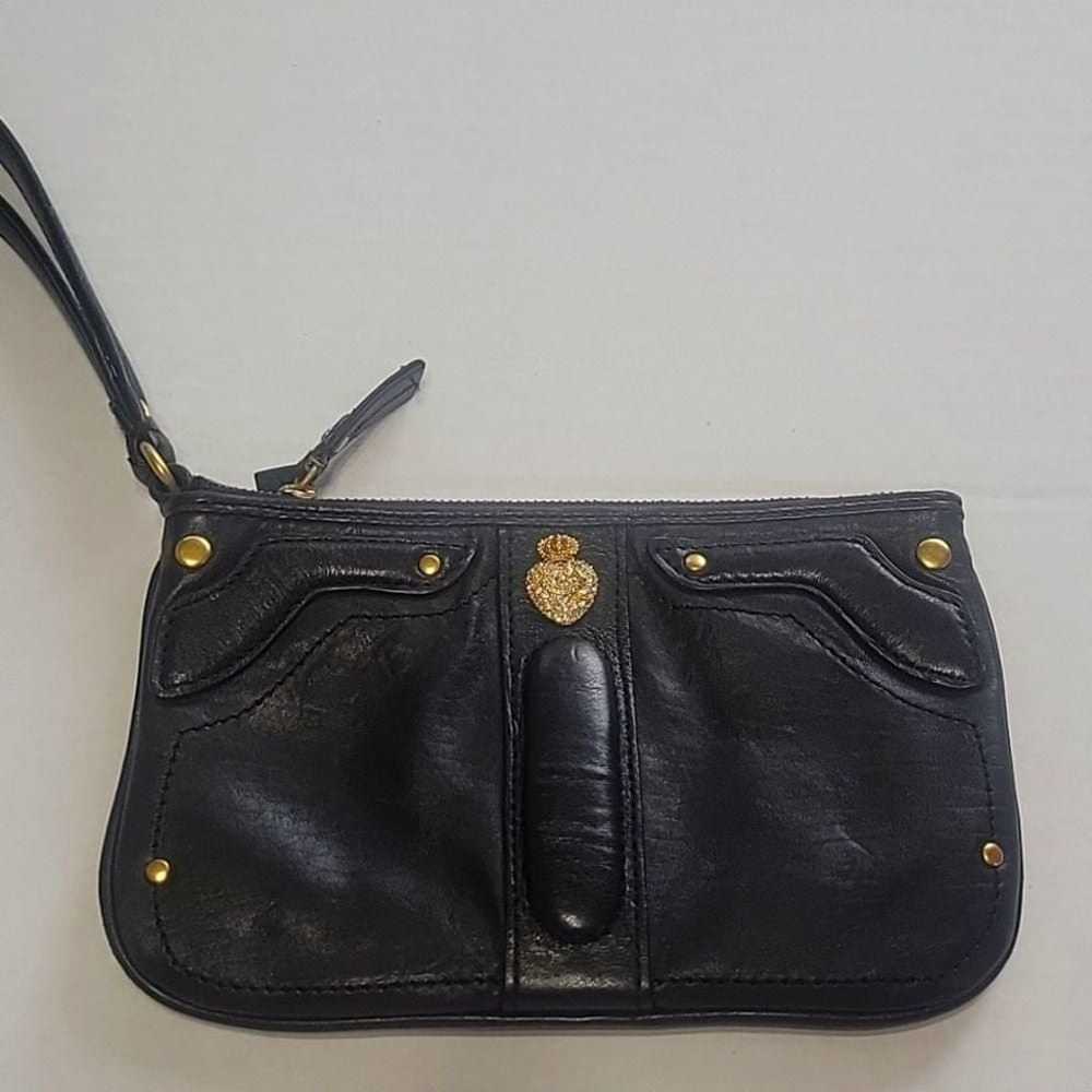 Y2k Vintage Juicy Couture Black Leather Wristlet … - image 1