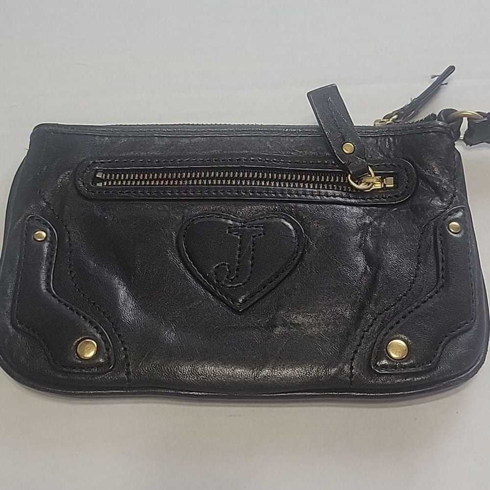 Y2k Vintage Juicy Couture Black Leather Wristlet … - image 4