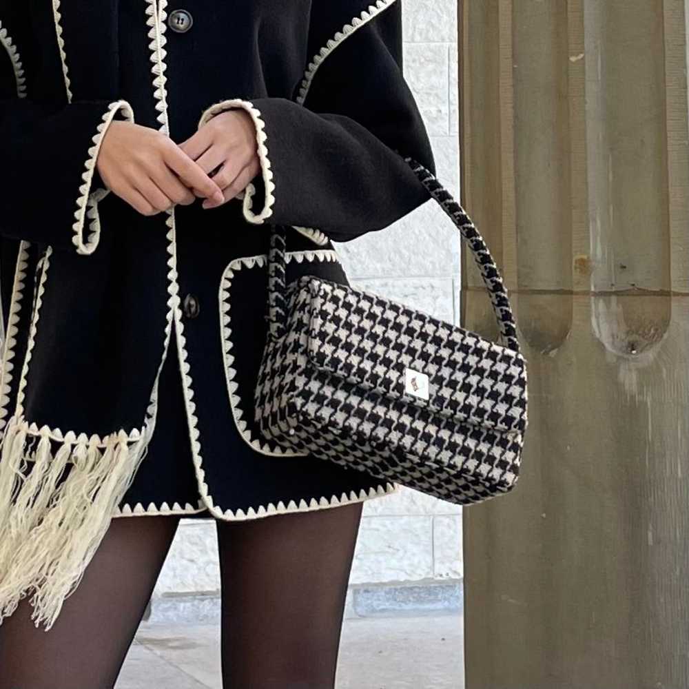 Anine Bing Nico houndstooth bag - image 3