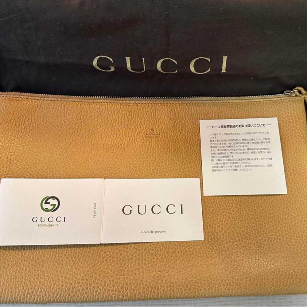 GUCCI Bamboo x Calf Leather Clutch Bag Pouch - image 2