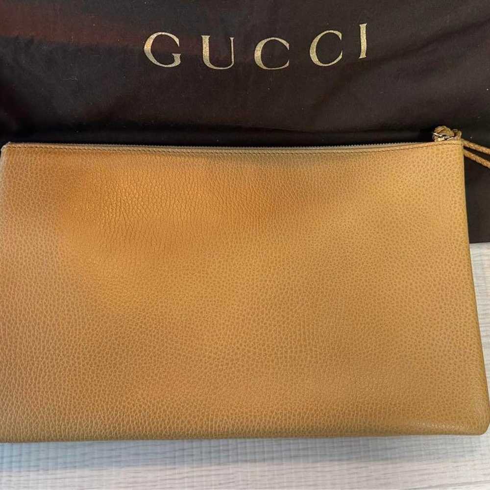 GUCCI Bamboo x Calf Leather Clutch Bag Pouch - image 7