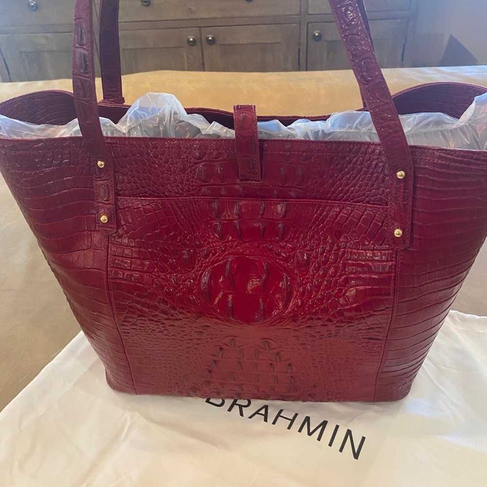 Brahmin Extra Large Dark Red Melbourne Tote Handb… - image 2